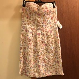 Forever 21 Floral Print Strapless Dress NWT